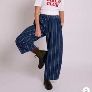 Muthahood Ottie Textured Stripe Denim Trousers XL (UK 18/20)